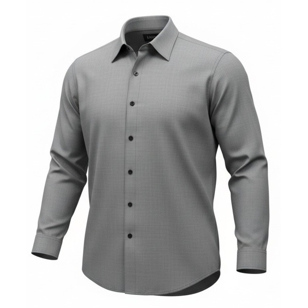 ADOLFO Men's Dark Gray Long Sleeve Button Up Collared Dress Shirt Size 16